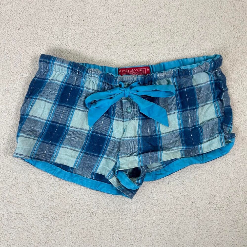 Cute Y2K Xhiliration Mini Plaid Sleep Shorts